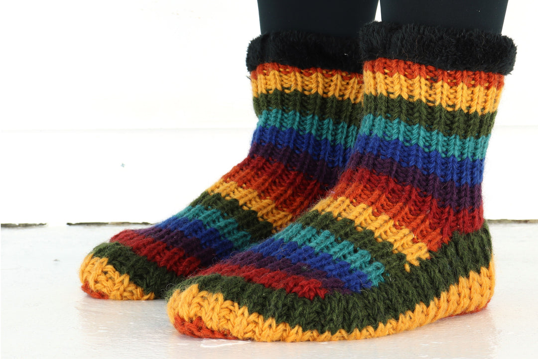 slipper socks rainbow