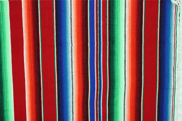 Handwoven Mexican Serape Small 192cm x 88cm - Red