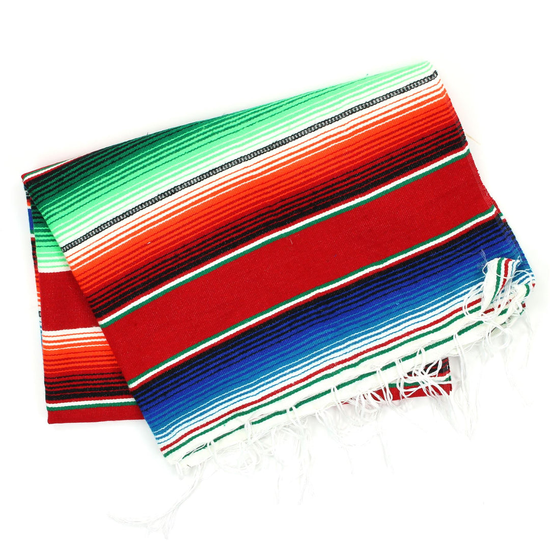 Handwoven Mexican Serape Small 192cm x 88cm - Red