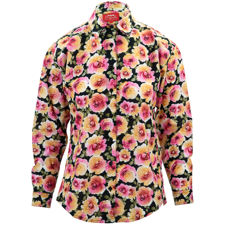 Classic Women's Shirt - Scented Garden Black