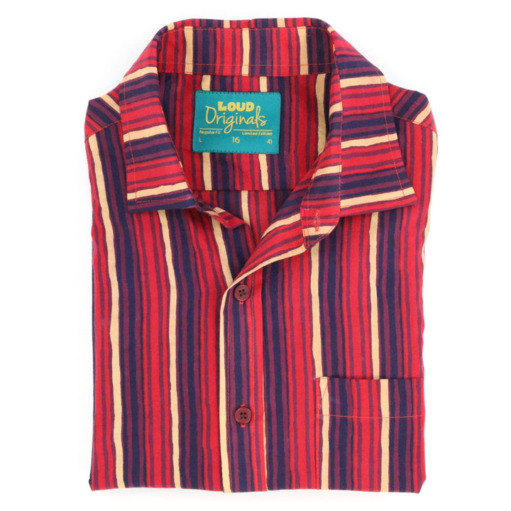 Regular Fit Short Sleeve Shirt - Havana Stripe