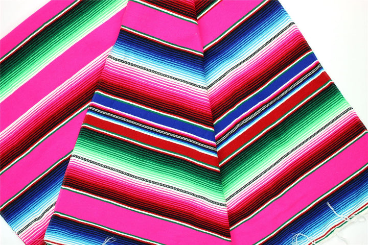 Handwoven Mexican Serape Small 192cm x 88cm - Fuschia