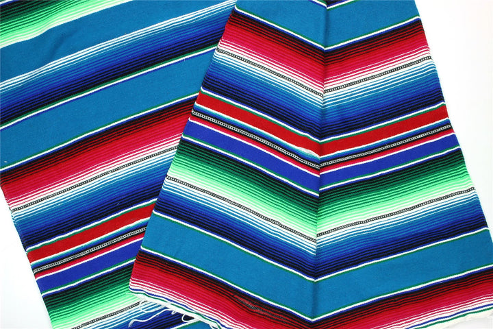 Handwoven Mexican Serape Small 192cm x 88cm - Green