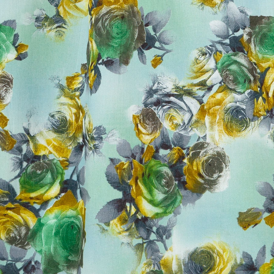 Classic Women's Shirt - Azure Rose Garden