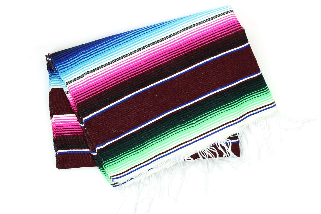Handwoven Mexican Serape Small 192cm x 88cm - Brown