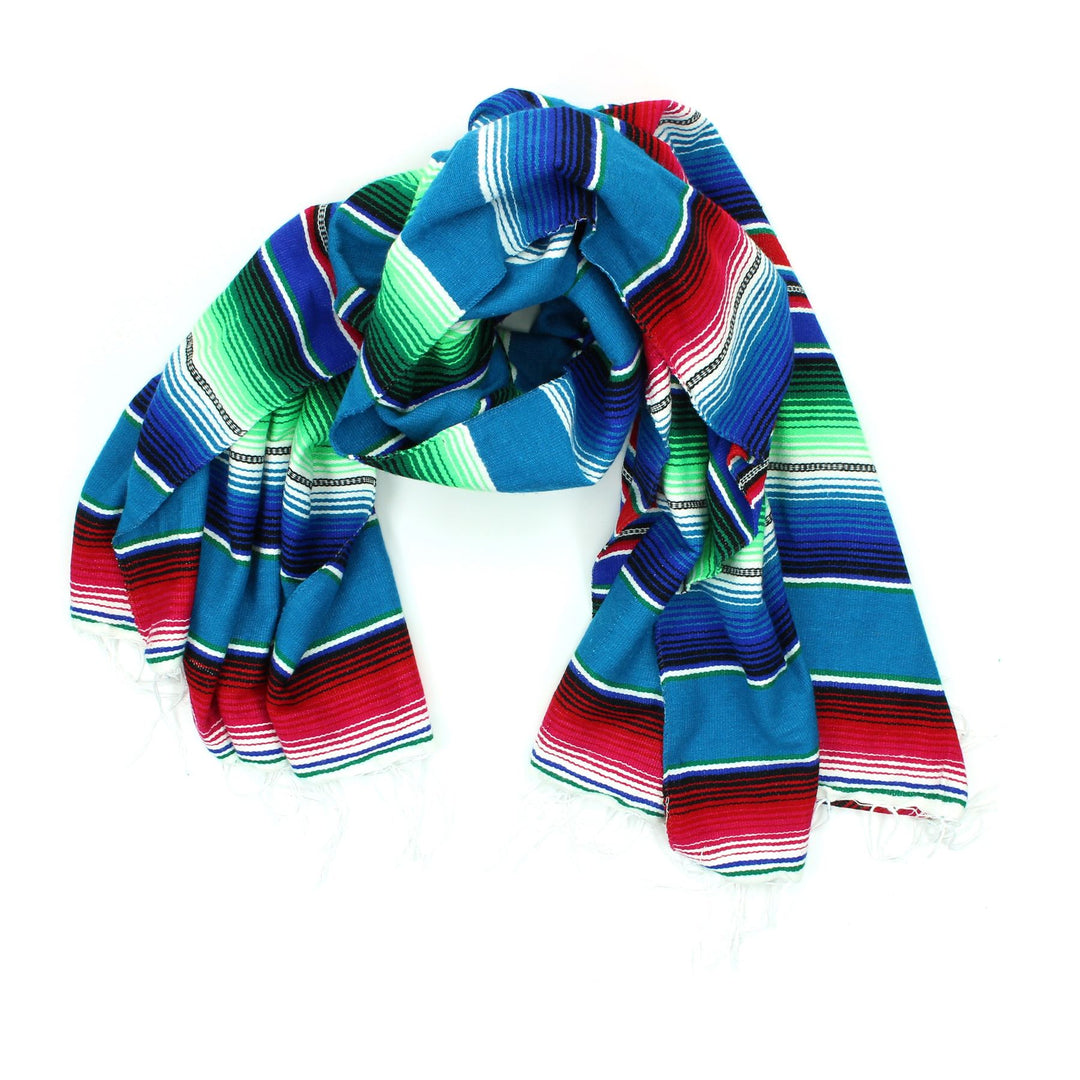 Handwoven Mexican Serape Small 192cm x 88cm - Green