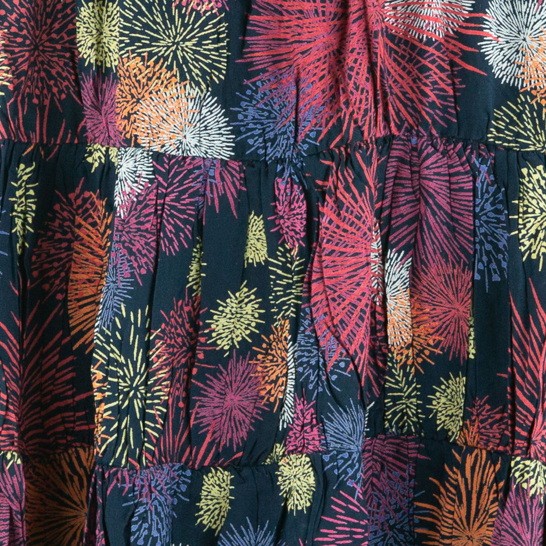 Tier Drop Summer Dress - Fireworks Rayon