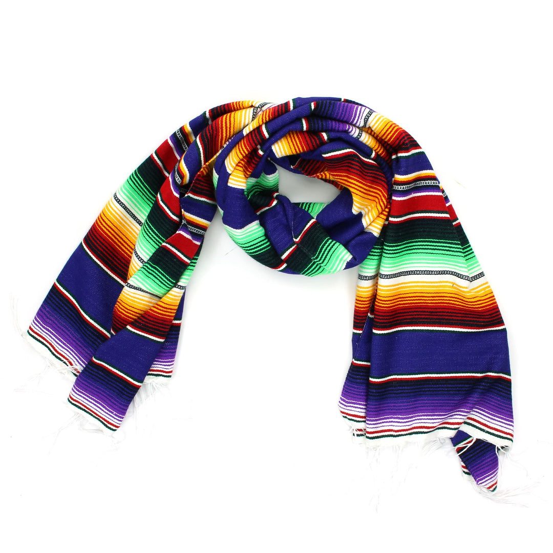 Handwoven Mexican Serape Small 192cm x 88cm - Purple