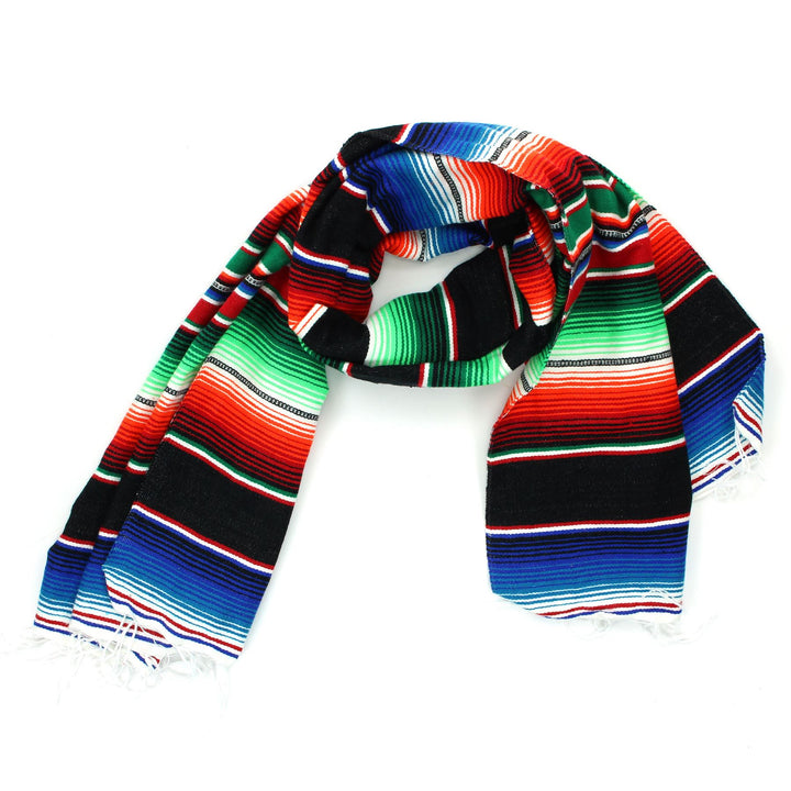 Handwoven Mexican Serape Small 192cm x 88cm - Black