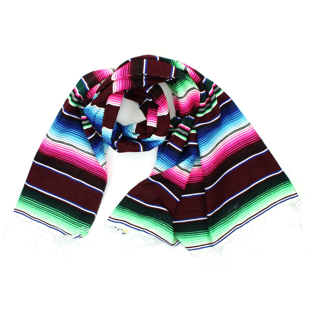 Handwoven Mexican Serape Small 192cm x 88cm - Brown