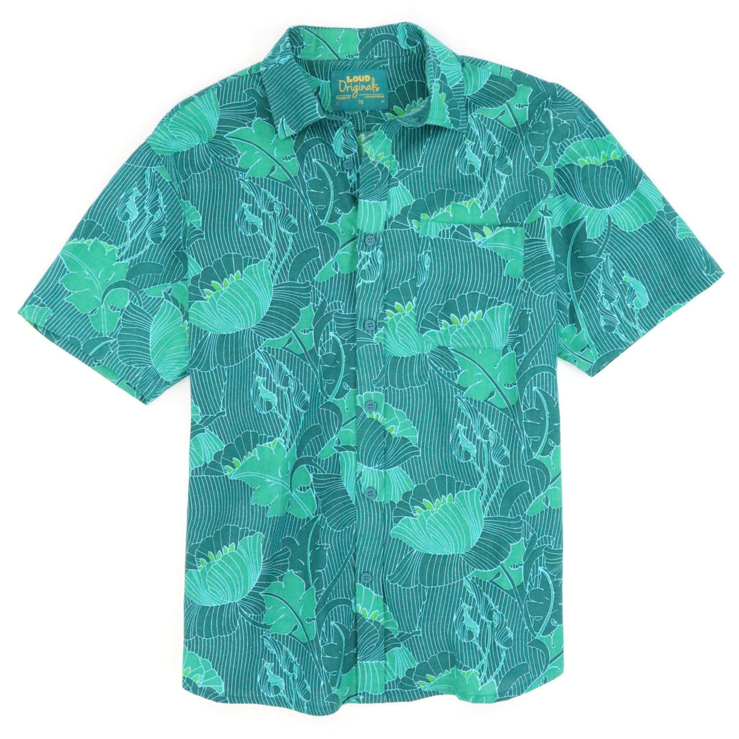 Regular Fit Short Sleeve Shirt - Emerald Lotus