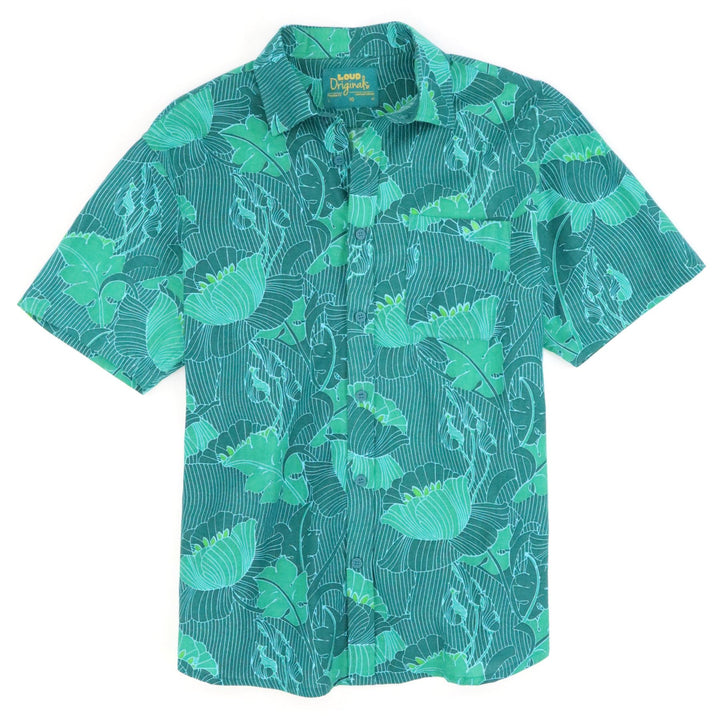 Regular Fit Short Sleeve Shirt - Emerald Lotus