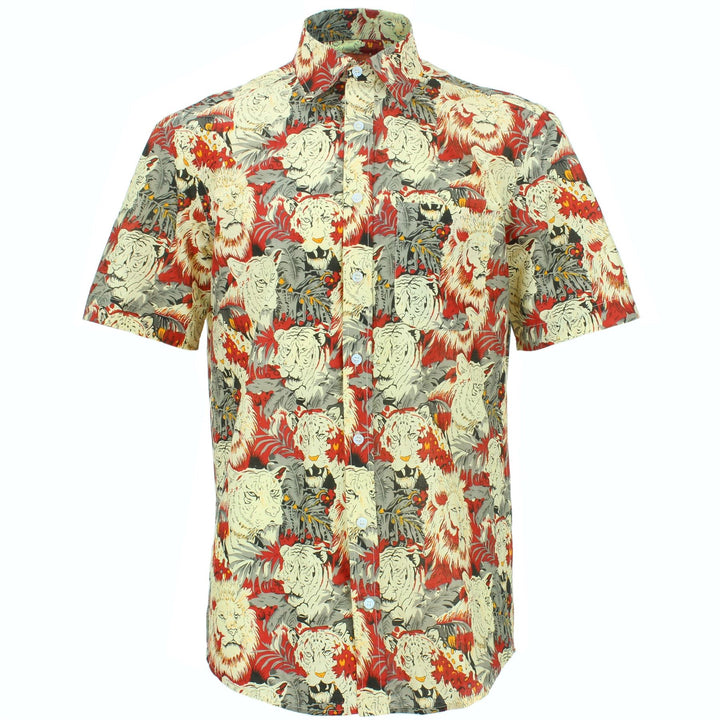 Regular Fit Short Sleeve Shirt - Tiger Lion Jungle