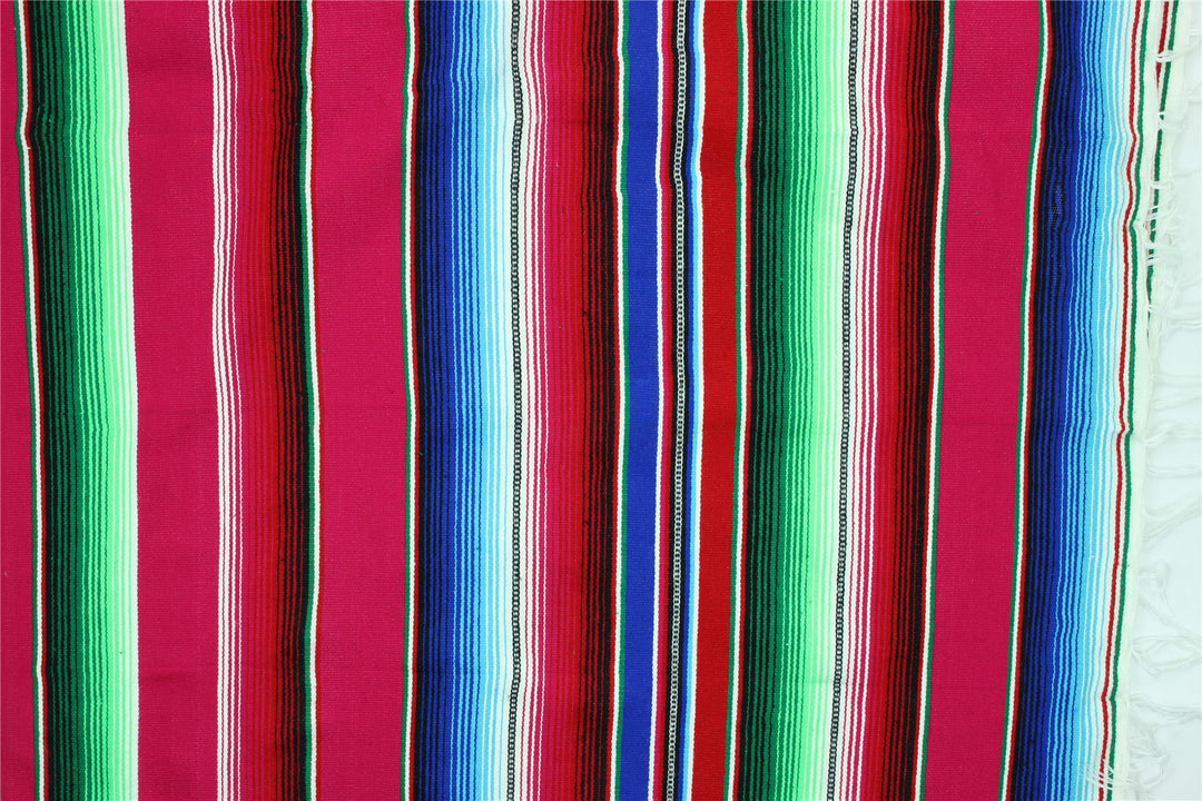 Handwoven Mexican Serape Small 192cm x 88cm - Pink