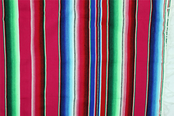 Handwoven Mexican Serape Small 192cm x 88cm - Pink