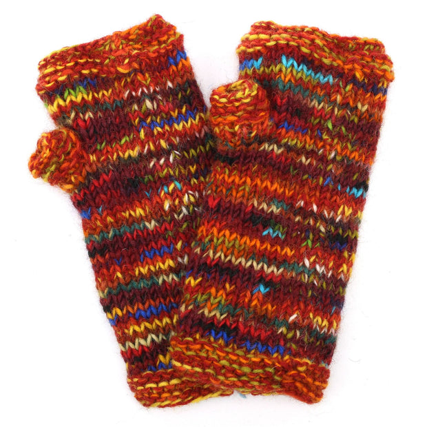 Hand Knitted Wool Arm Warmer - SD Red Mix