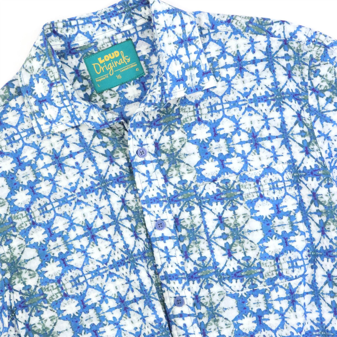 Regular Fit Short Sleeve Shirt - Ocean Tile