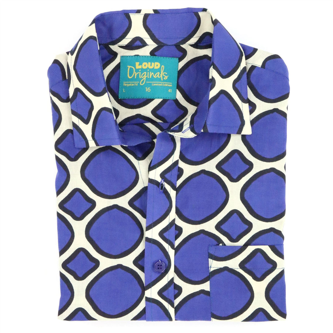 Regular Fit Short Sleeve Shirt - Indigo Echo