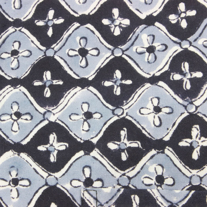 Regular Fit Long Sleeve Shirt - Black & Grey Spanish Tile Print