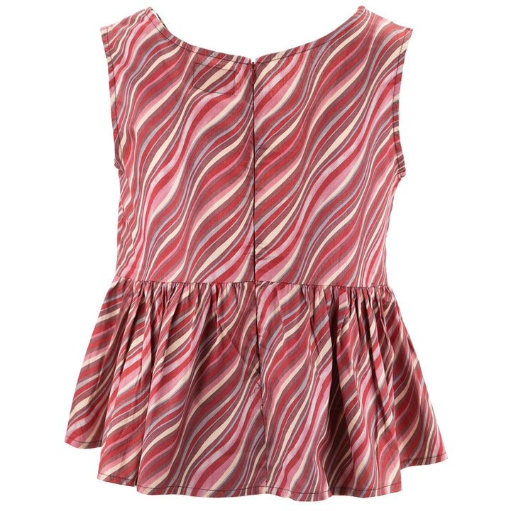 Ruched Box Top - Crimson Ribbons