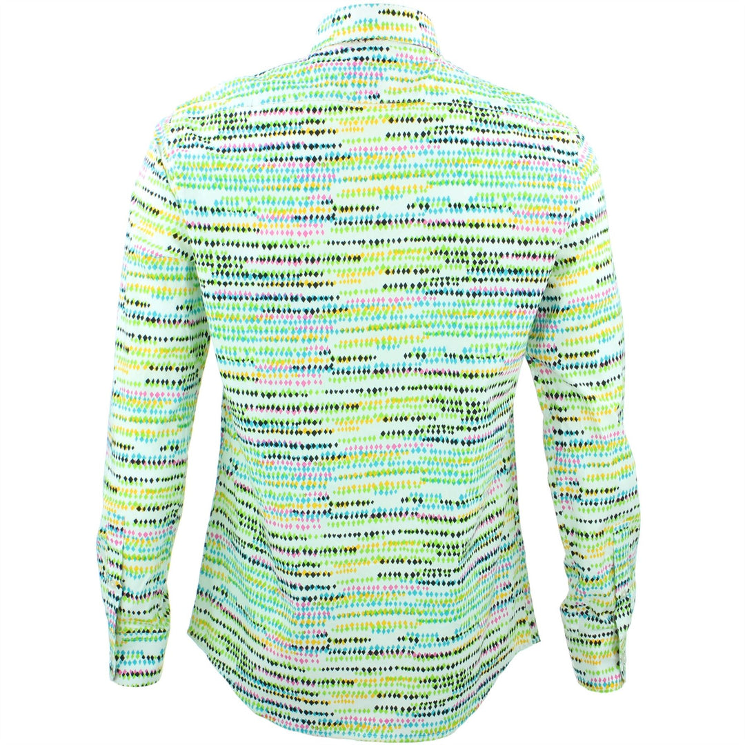 Tailored Fit Long Sleeve Shirt - Diamond Lines