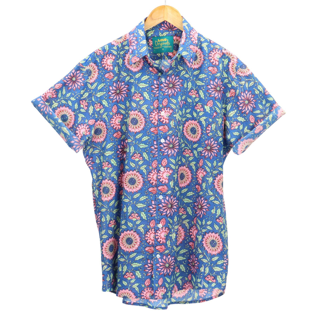 Regular Fit Short Sleeve Shirt - Pink Thistles