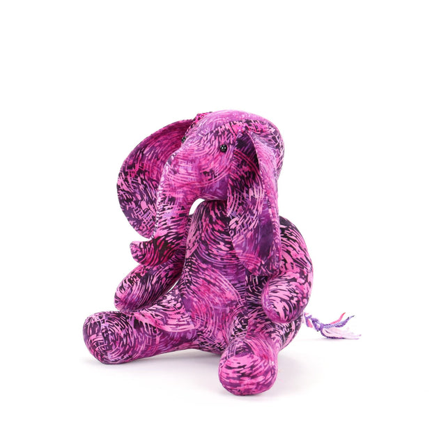 Batik Cotton Friendship Elephant - Purple Swirl