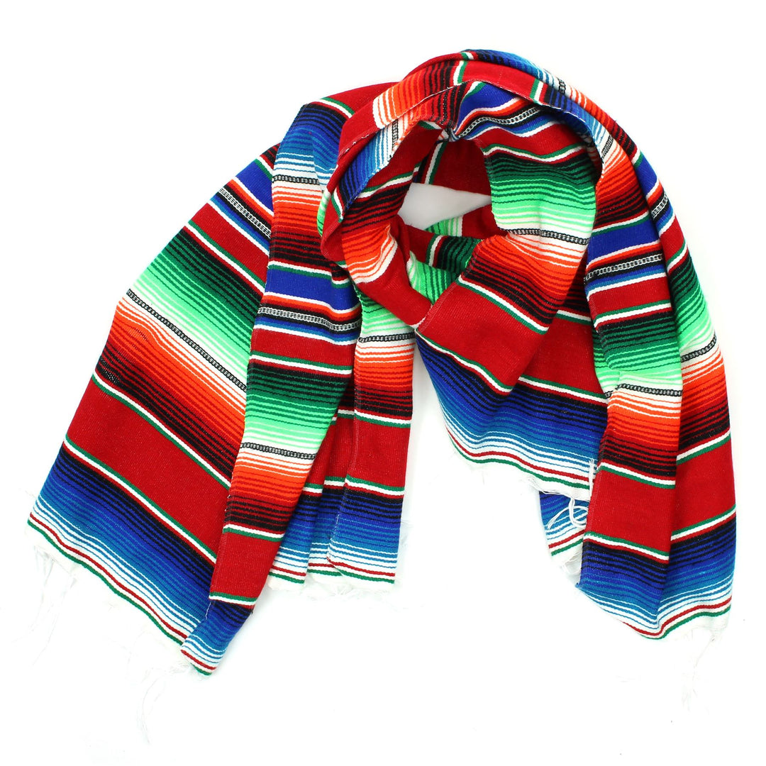 Handwoven Mexican Serape Small 192cm x 88cm - Red
