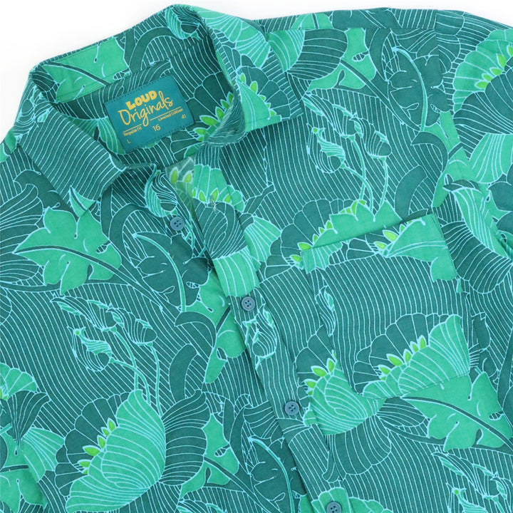 Regular Fit Short Sleeve Shirt - Emerald Lotus