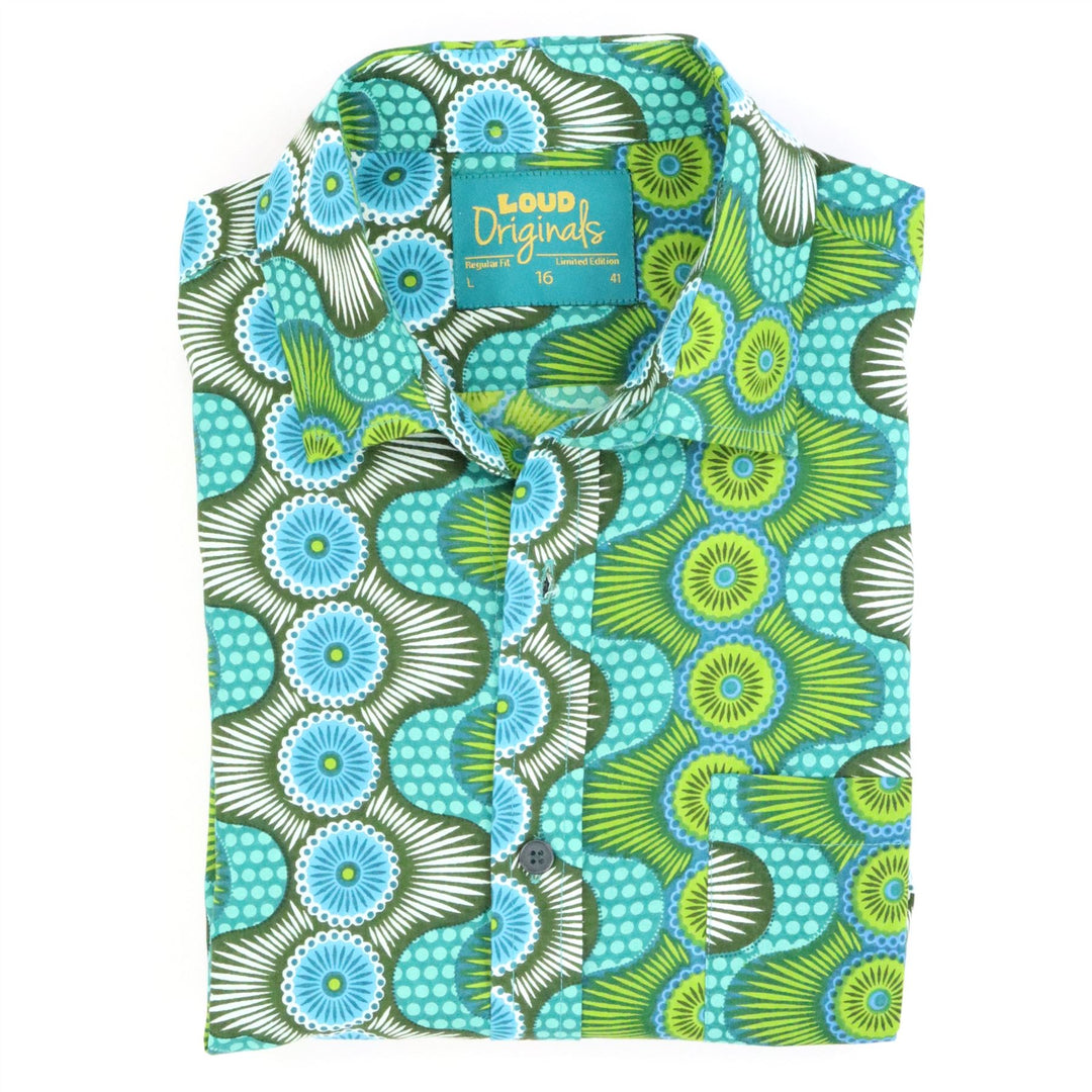 Regular Fit Short Sleeve Shirt - Aqua Flow