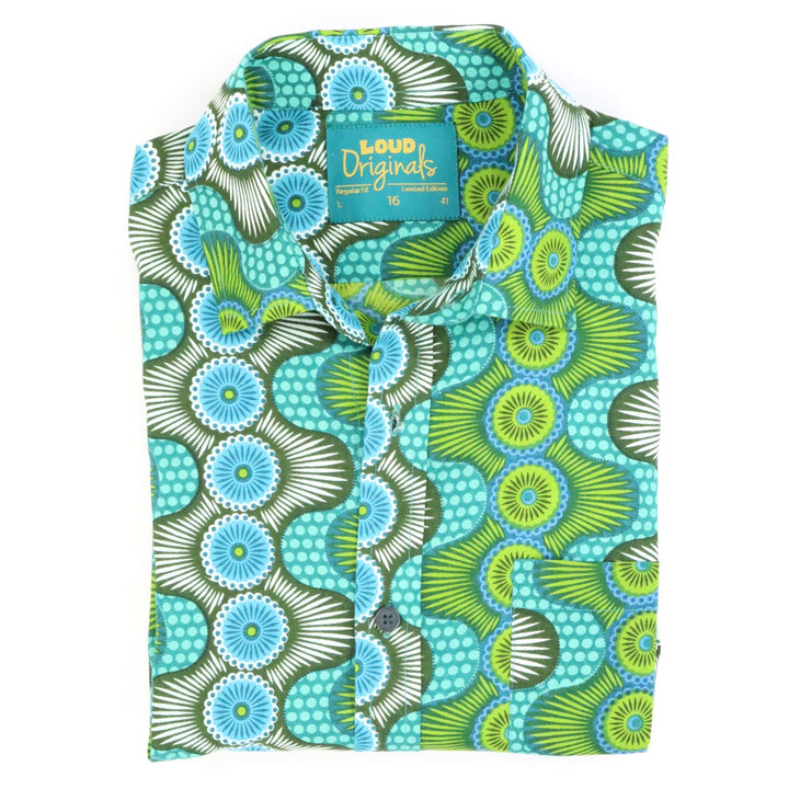 Regular Fit Short Sleeve Shirt - Aqua Flow