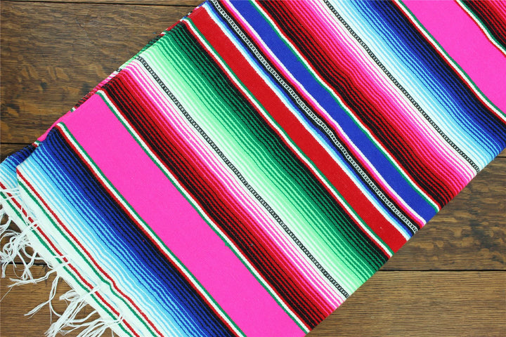 Handwoven Mexican Serape Small 192cm x 88cm - Fuschia