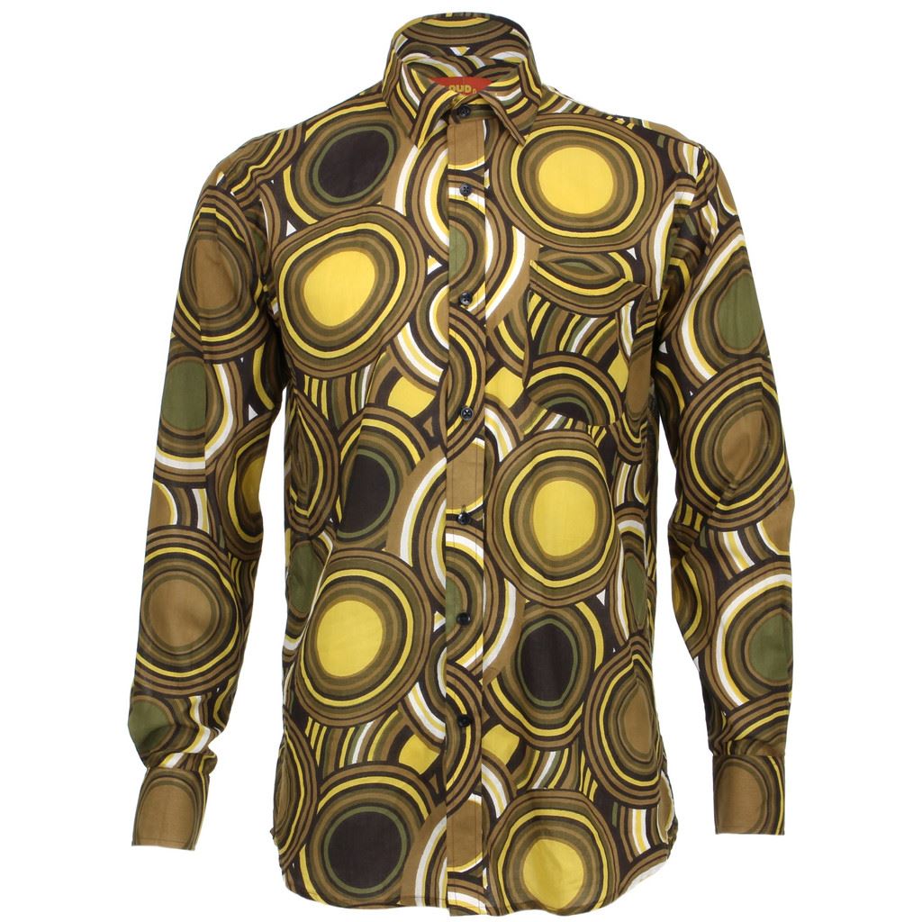 Regular Fit Long Sleeve Shirt - Retro Circles