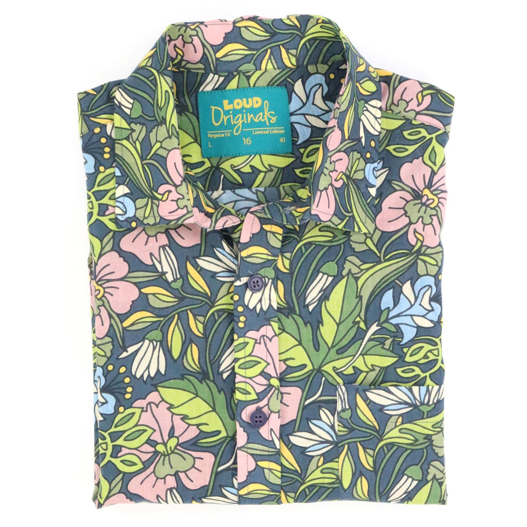 Regular Fit Short Sleeve Shirt - Blooming Garden