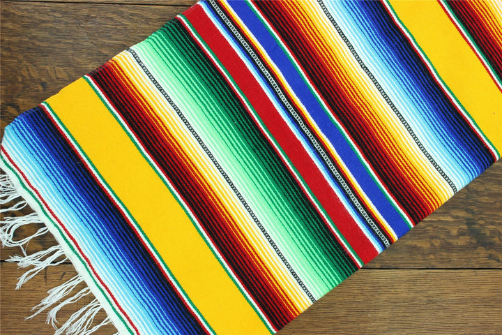 Handwoven Mexican Serape Small 192cm x 88cm - Yellow