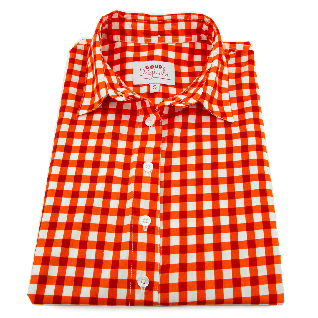 Classic Women's Shirt - Orange Gingham