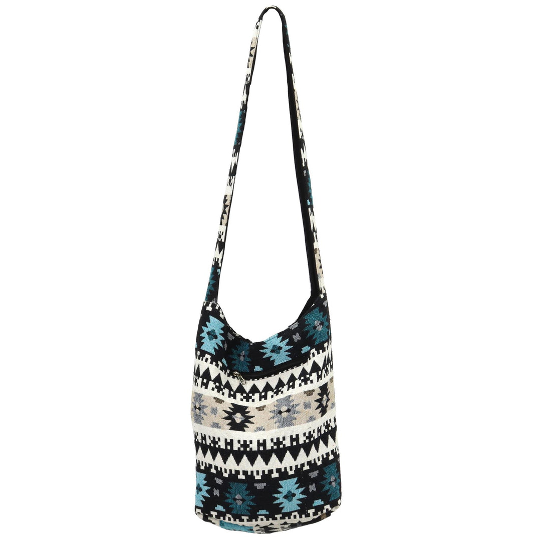 Cotton Canvas Sling Shoulder Bag - Aztec Grey