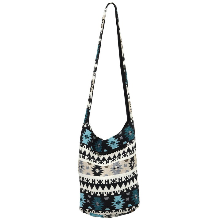 Cotton Canvas Sling Shoulder Bag - Aztec Grey