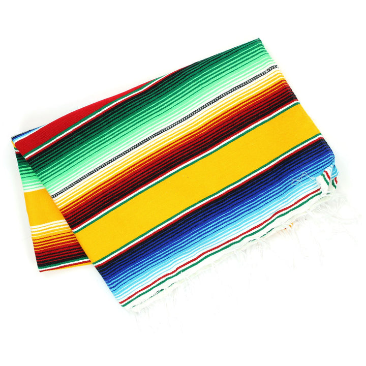 Handwoven Mexican Serape Small 192cm x 88cm - Yellow