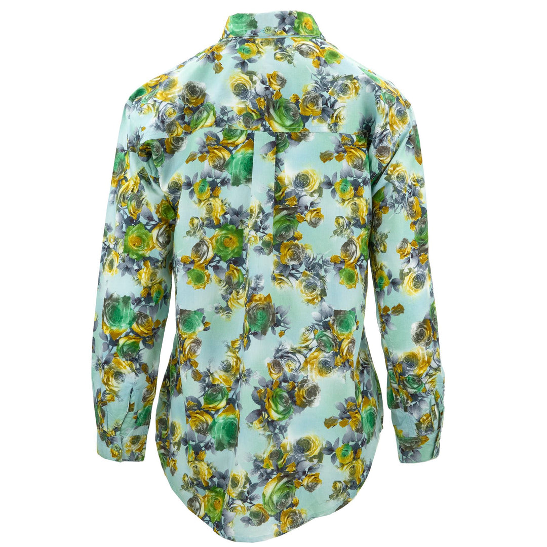Classic Women's Shirt - Azure Rose Garden