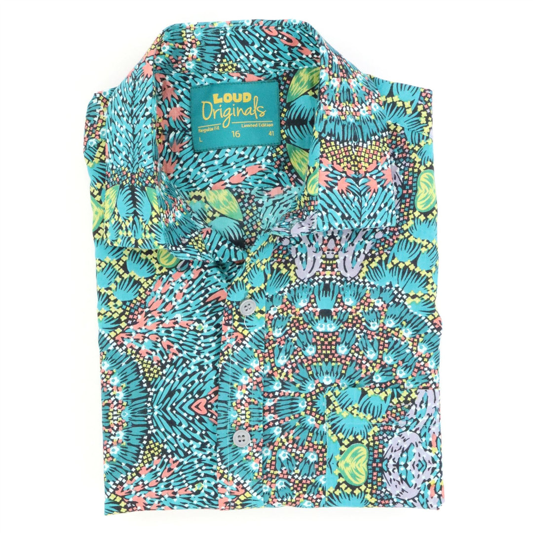 Regular Fit Short Sleeve Shirt - Ocean Kaleidoscope