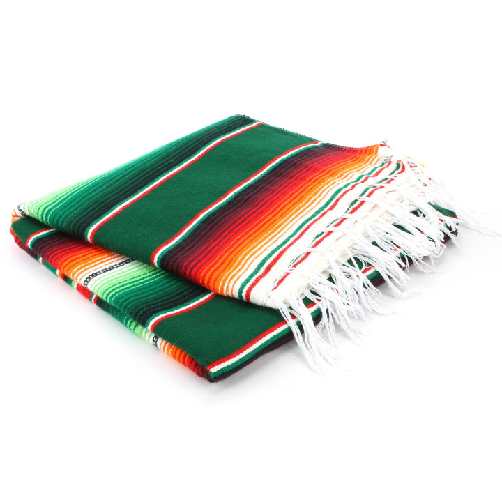 Handwoven Mexican Serape Large 200cm x 147cm - Green