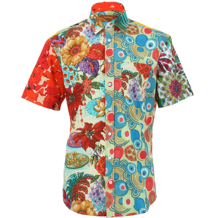 Regular Fit Short Sleeve Shirt - Random Mixed Panel