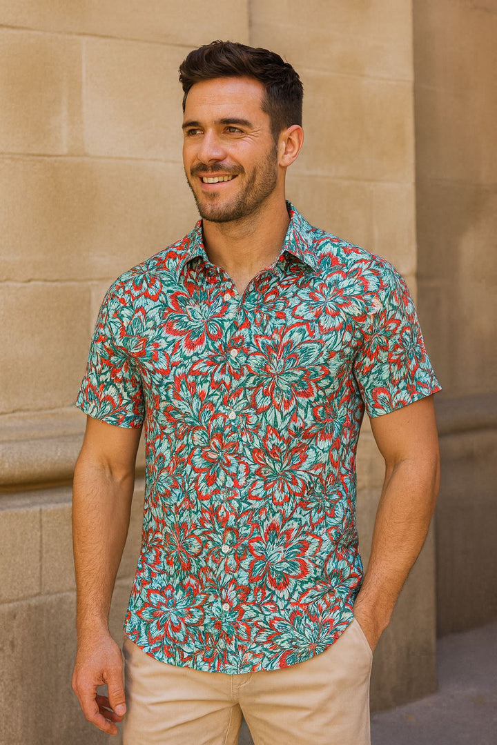 Regular Fit Short Sleeve Shirt - Festival Flora