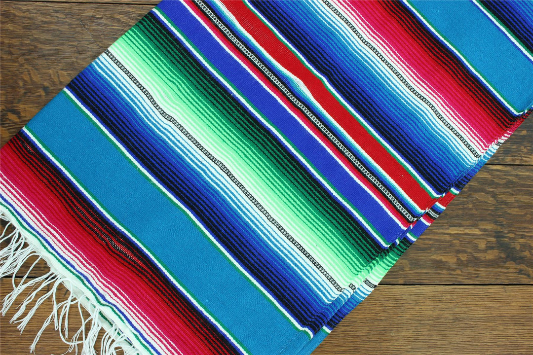 Handwoven Mexican Serape Small 192cm x 88cm - Green