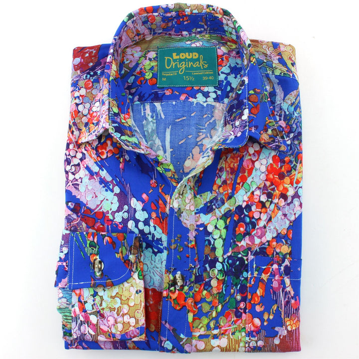 Regular Fit Long Sleeve Shirt - Confetti & Blue