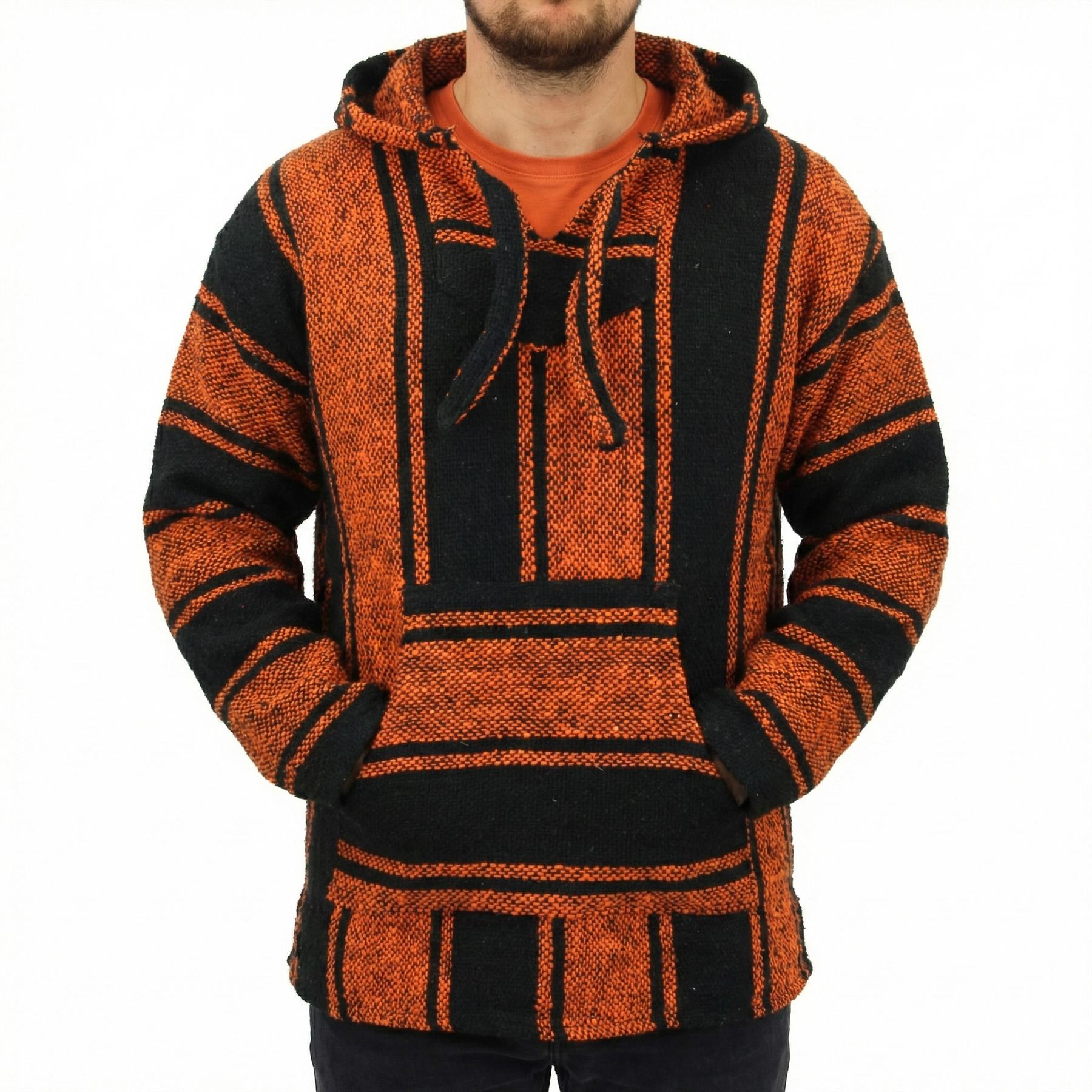 Del Mex Mexican Baja Felpa Con Cappuccio Hippie - Poncho Surf In Materiale Riciclato