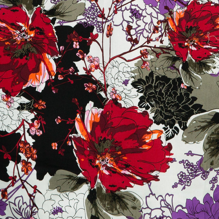 Classic Women's Shirt - Floral Fusion Purple & Red