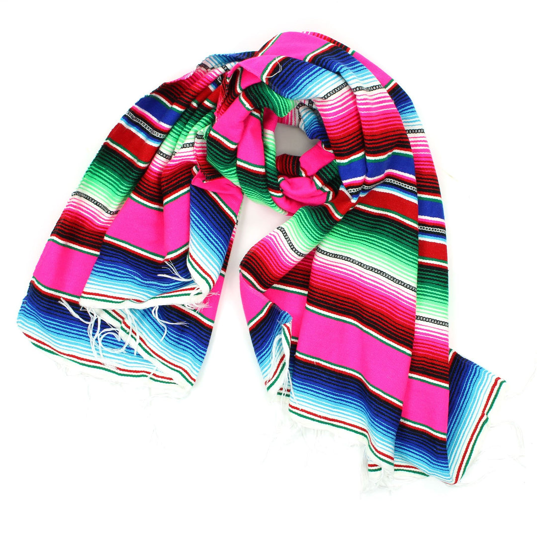 Handwoven Mexican Serape Small 192cm x 88cm - Fuschia
