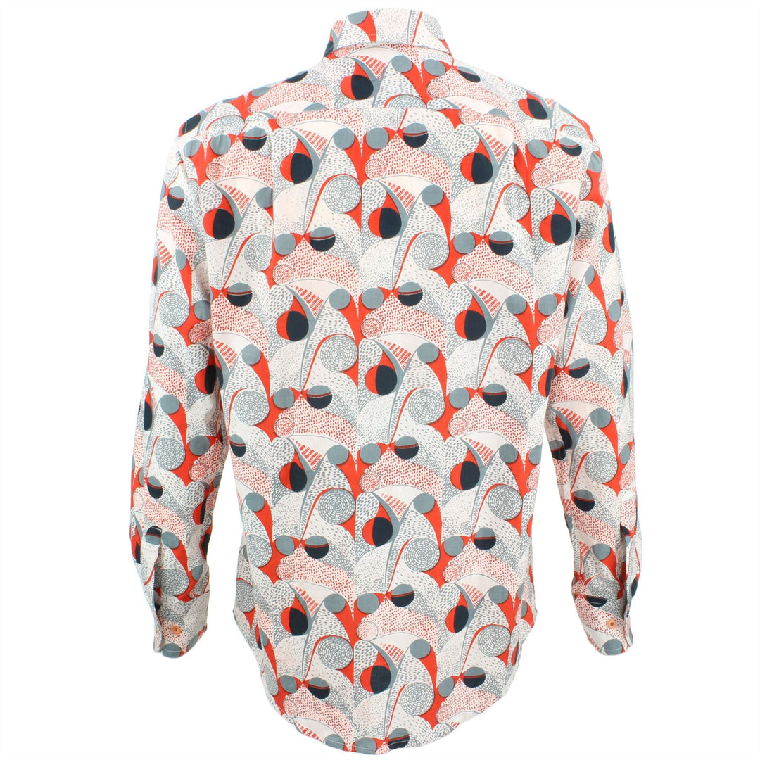 Regular Fit Long Sleeve Shirt - Bright Red & Green Abstract